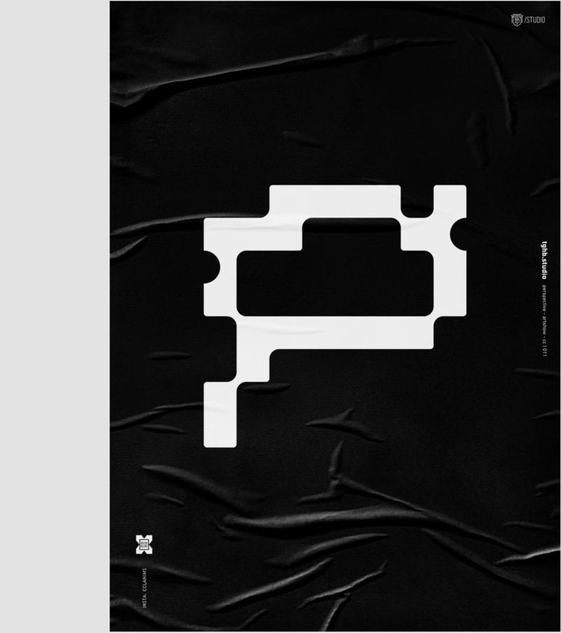 Perspective exhibition - black poster detail