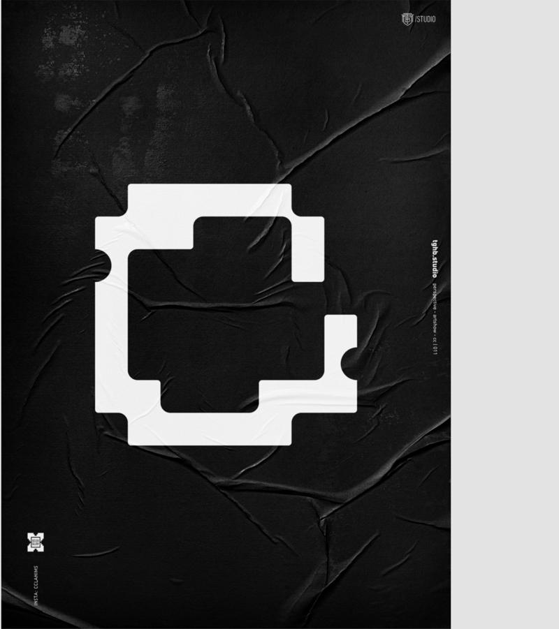 Perspective exhibition - typographic poster pink