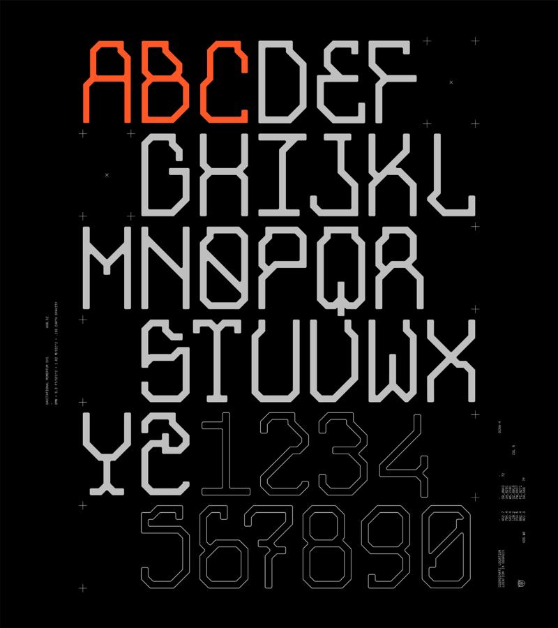 Orbit 63 - alphabet specimen