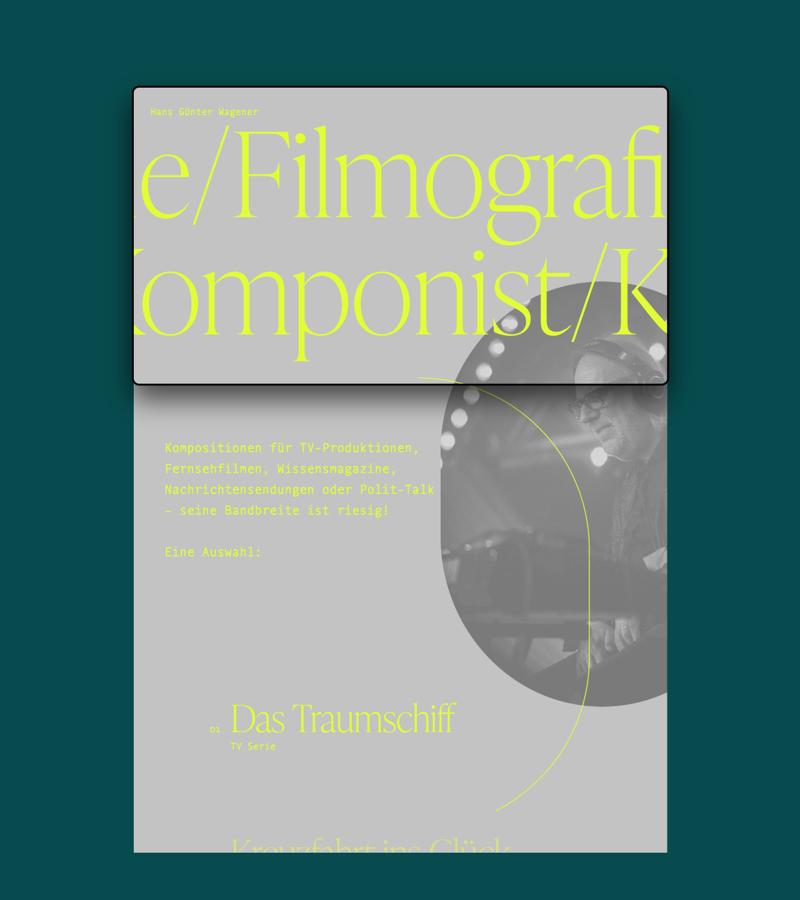Wagener Music - editorial screen